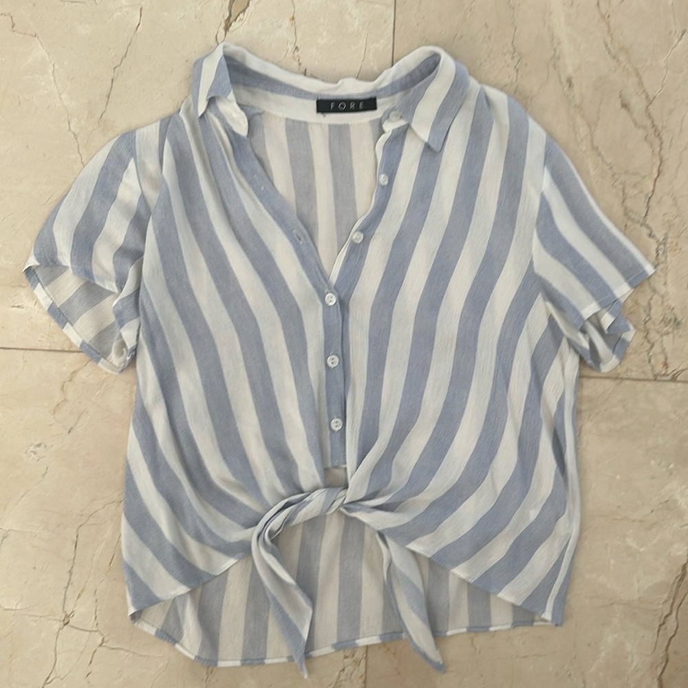 Fire Striped Tie Beach Shirt